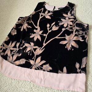 Ivanka Velvet Layered Sleeveless Blouse